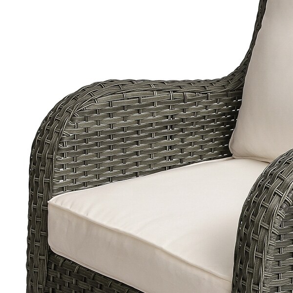 Outdoor Rattan Swivel Gliders Rocking Chair