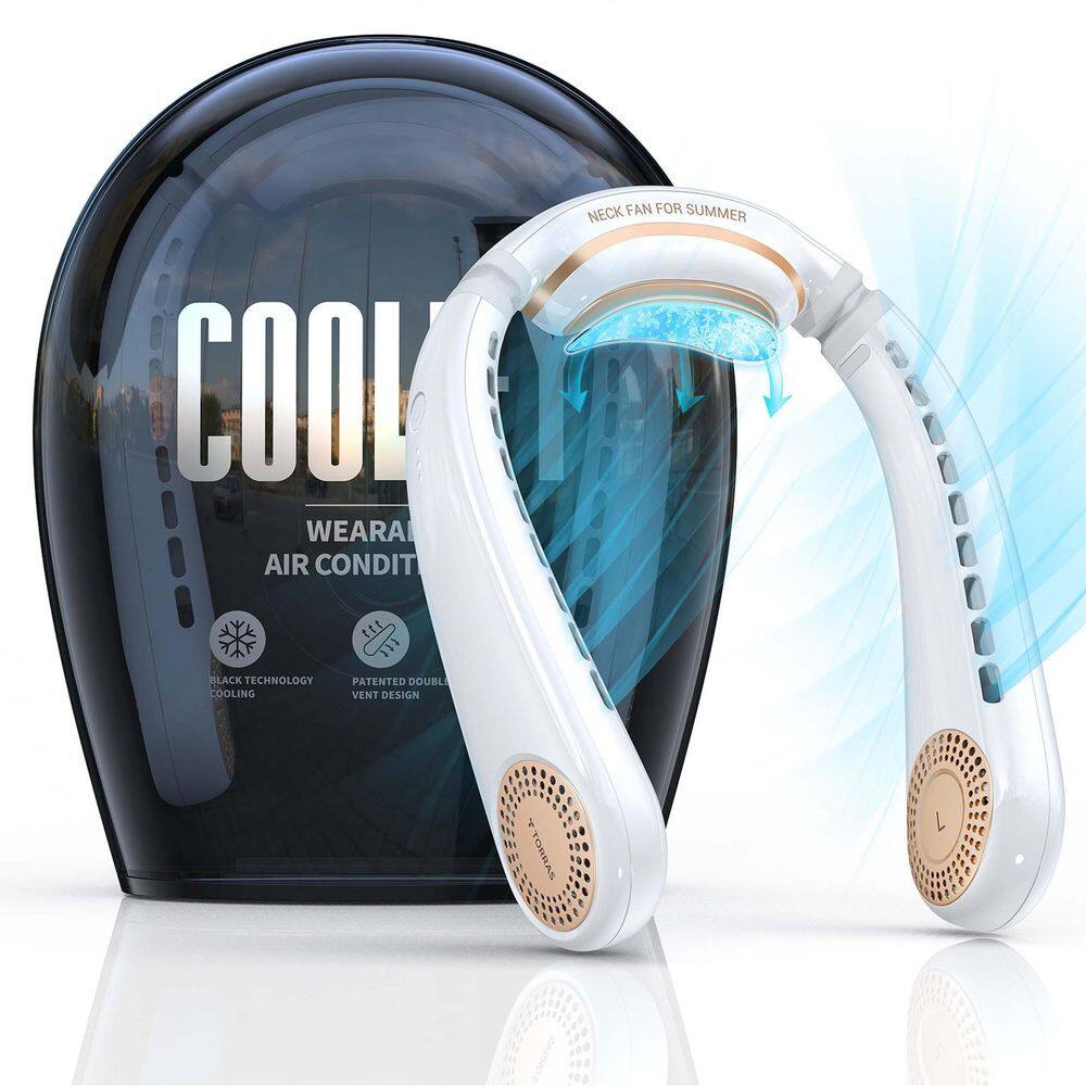 TORRAS Coolify L3 Pro Bladeless 1.5 in. Wearable Neck Air Conditioner Personal Fan 3 Speeds Pearl White X00FA20001