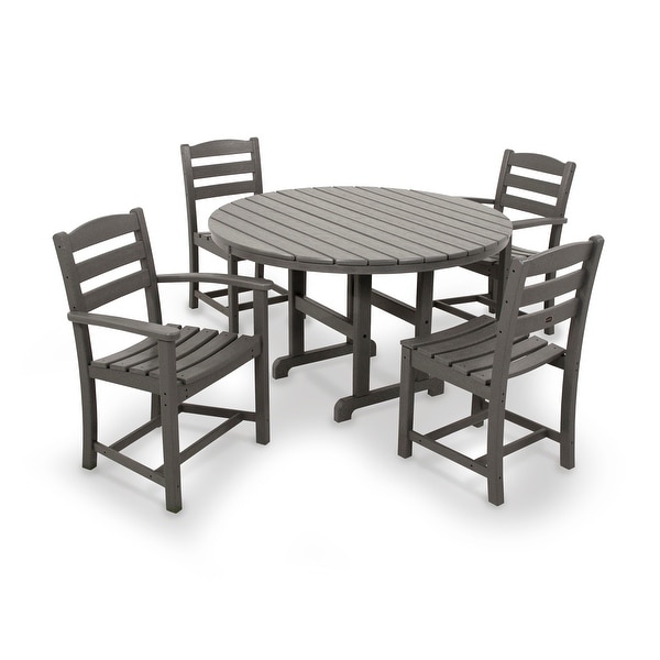 POLYWOOD La Casa Café 5Piece Round Farmhouse Dining Set