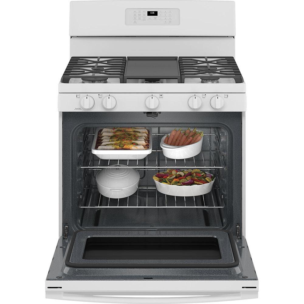 GE 30-inch Freestanding Gas Range with Self-Clean Oven JCGB660DPWW