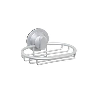 Zenna Home NeverRust Power Grip Pro Dual Mount Aluminum Soap Dish in Satin Chrome 7461ALL