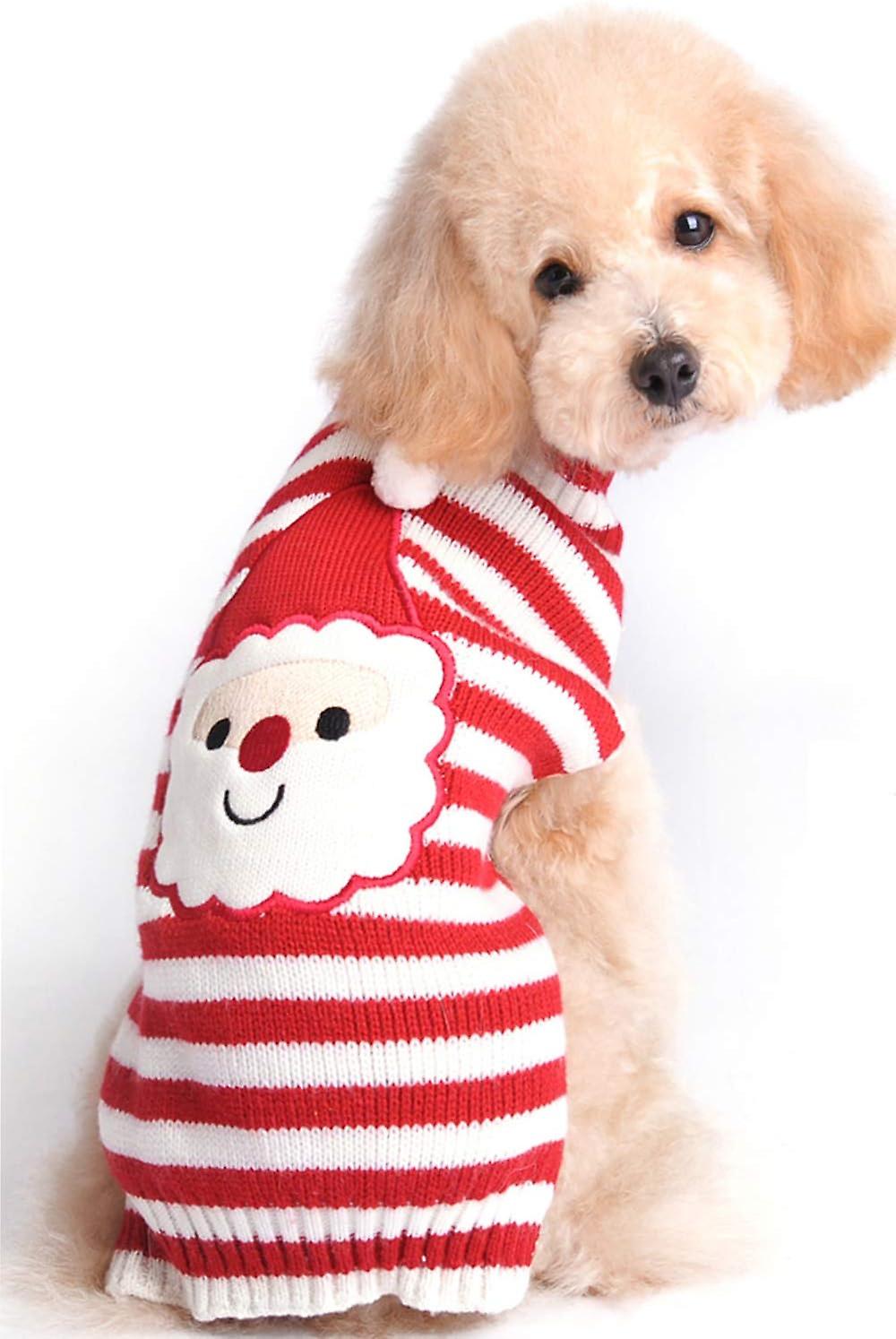 Dog Sweater Christmas Santa Pet Cat Winter Knitwear Warm Clothes- S Sizes