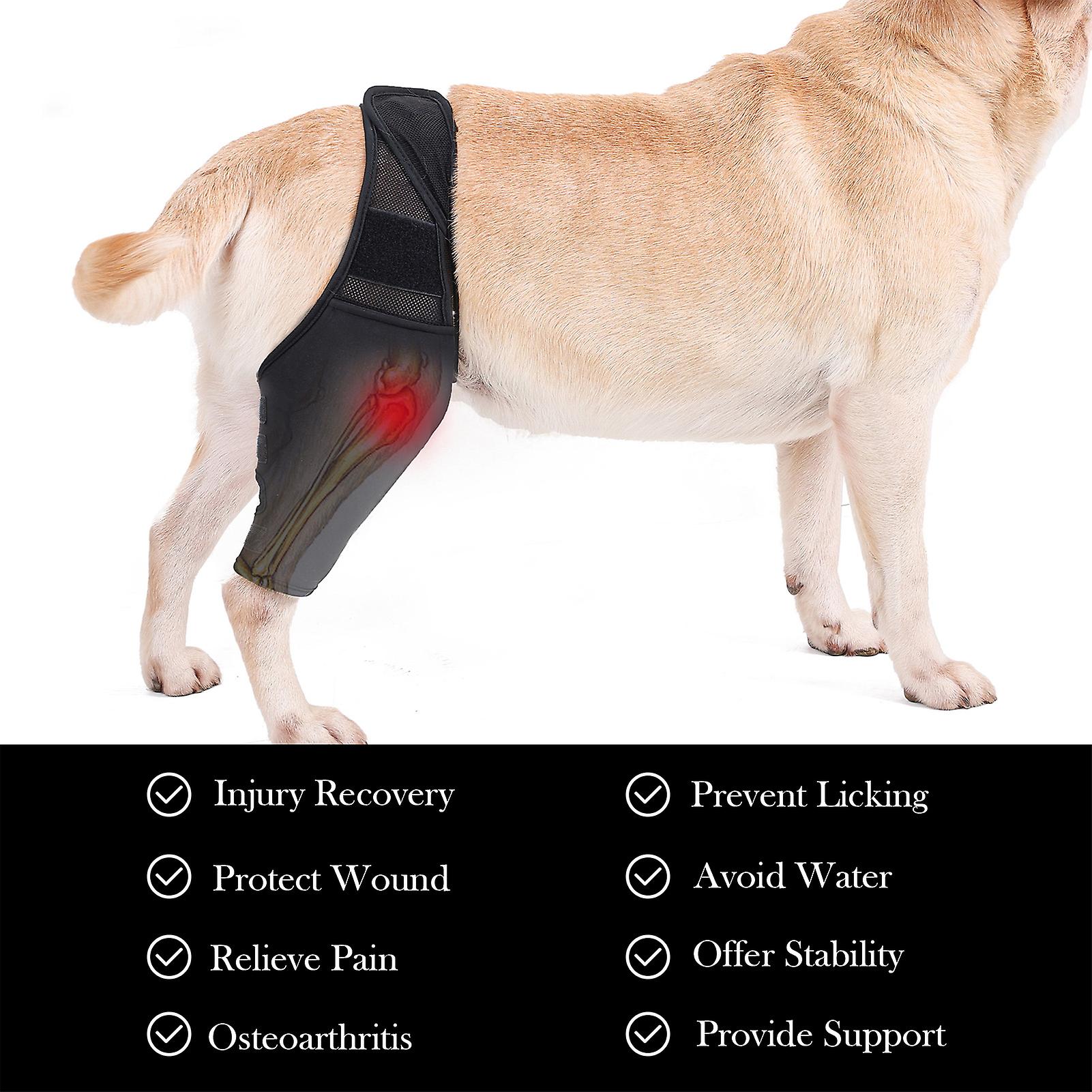 Dog Recovery Sleeve Front Rear Leg Support Brace For Injury Sprain Relieve Pain Black X-small