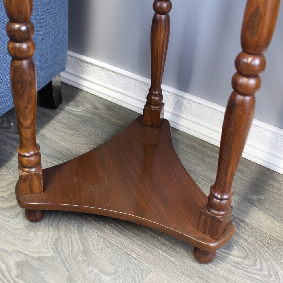 Natural Geo Decorative Wooden Hand Carved Accent Table  Brown   Traditional   Side Tables And End Tables   by Natural Geo Home Furnishings  Houzz