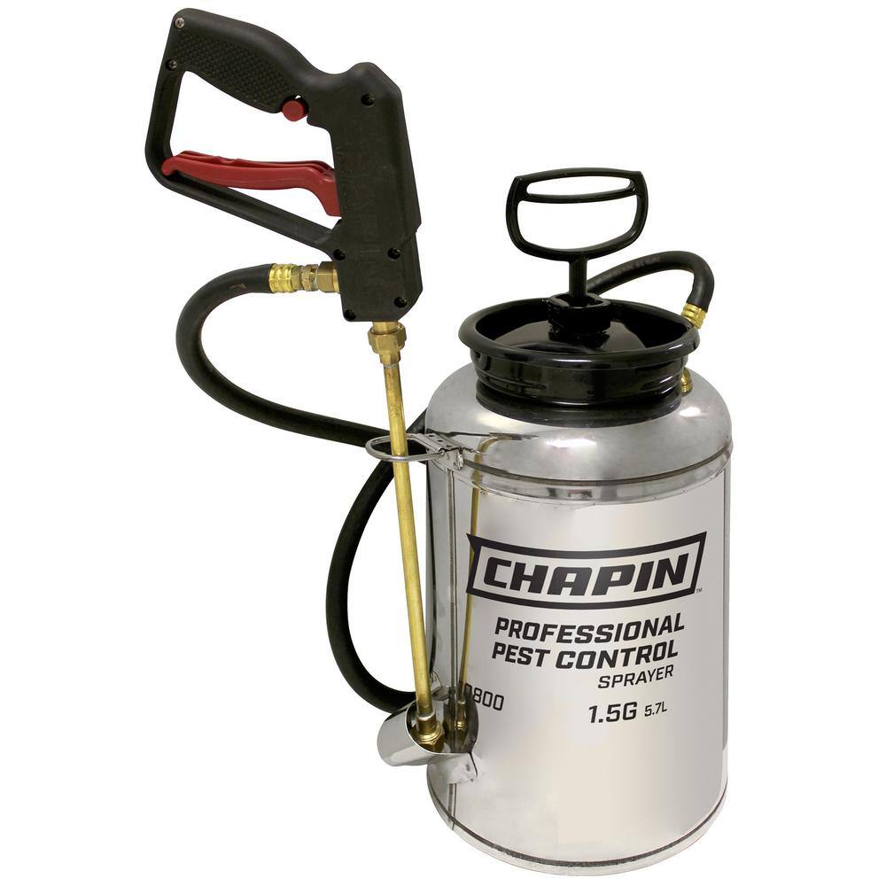 Chapin 1.5 Gal. Stainless Steel Professional Pest Control Sprayer with CrackCrevice Attachment 10800