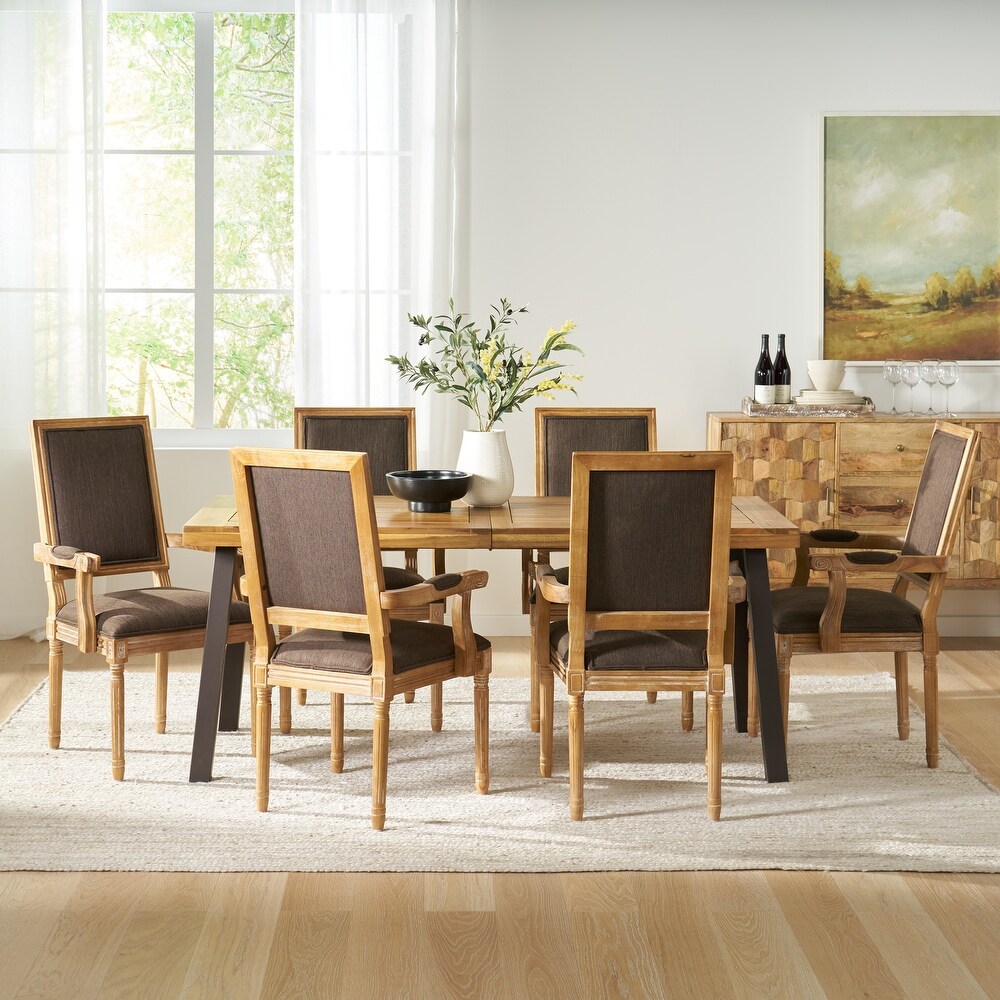 Ayers Fabric and Wood 7 Piece Dining Set by Christopher Knight Home