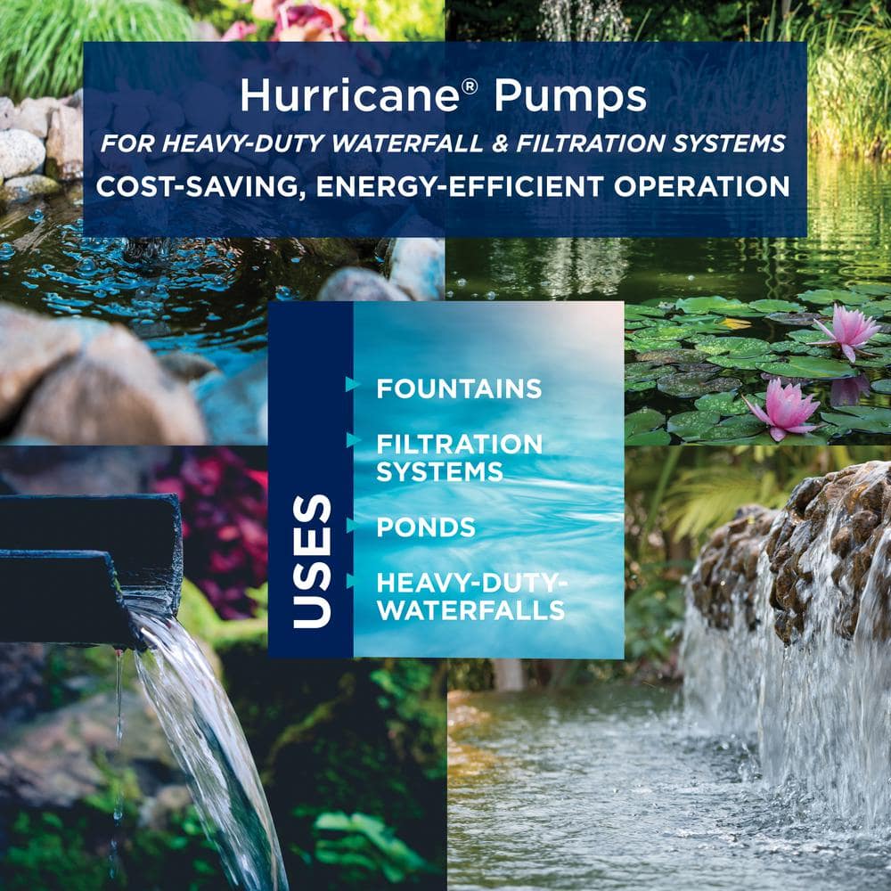 Alpine Corporation Hurricane Pump 1500 GPH with 33 Ft. Cord for Ponds, Fountains, and Waterfalls PAB1500