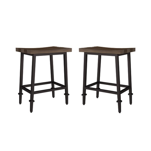 Hillsdale Trevino Metal Backless Counter Height Stool， Set of 2 - 24.75H X 19W X 14D