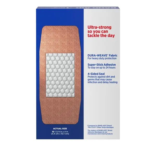 Band-Aid 10-Count Extra Large Tough Strips Adhesive Bandages