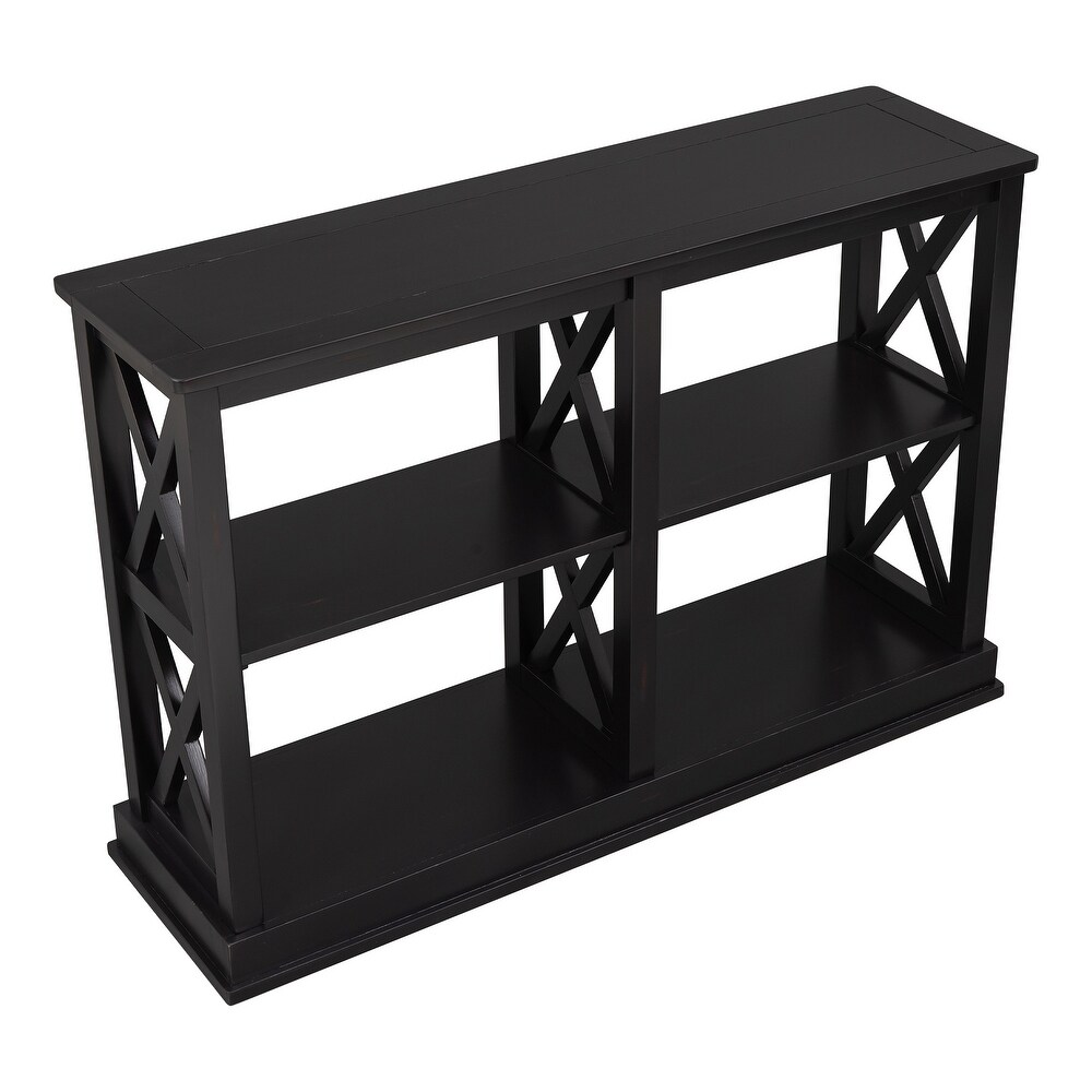 Console Table with 3 Tier Open Storage Spaces and \