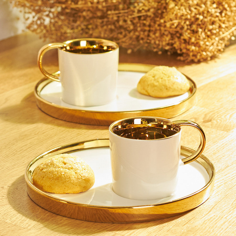 Karaca Levin White Set Of 2 Coffee Cups 153.03.06.4885