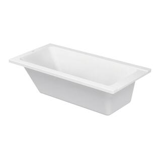 Duravit D-Code 59 in. Acrylic Rectangular Drop-In Non-Whirlpool Bathtub in White 700095000000092