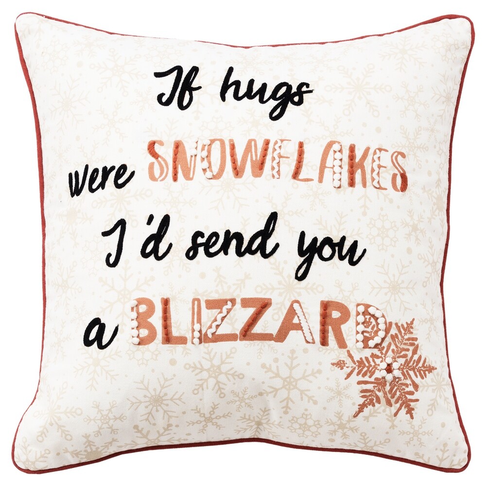 Rizzy Home If Hugs Were Snowflakes Throw Pillow Cover