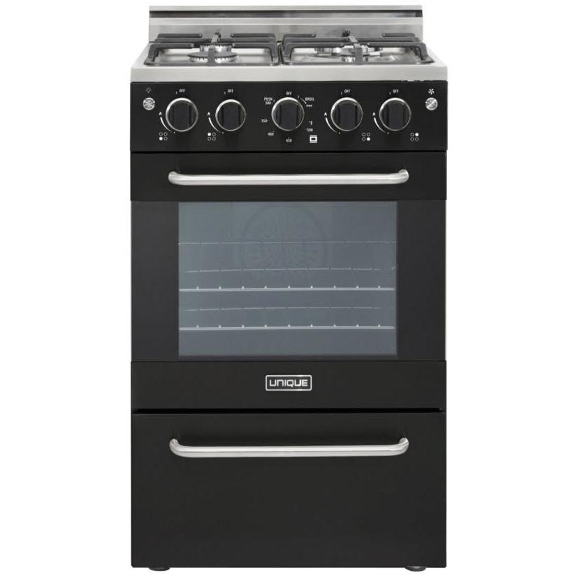 Unique Appliances 20-inch Freestanding Gas Range with Convection Technology UGP-20V PC1 B