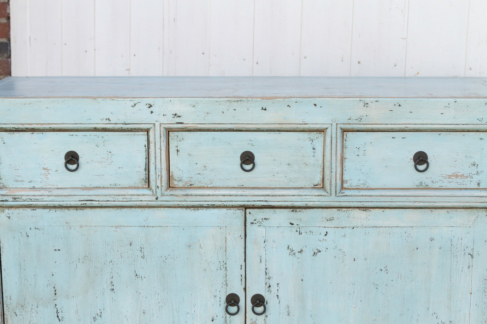 Powder Blue Farmhouse Buffet Cabinet   Asian   Accent Chests And Cabinets   by De cor  Houzz