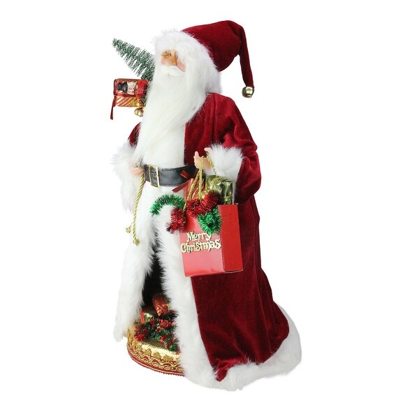 20 Red White B/O Musical Santa Claus LED Scene Figurine