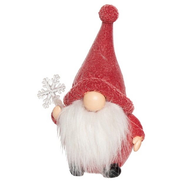 Transpac Resin 7 25 In Multicolored Christmas Flocked Bearded Gnome Santa Figurine