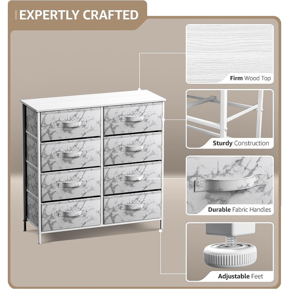 Dresser w/ 8 Drawers Furniture Storage Chest for Home  Bedroom