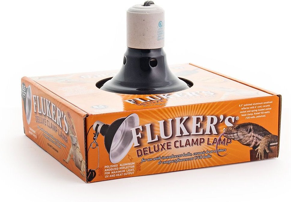 Fluker's Ceramic Clamp Lamp， 8.5-in