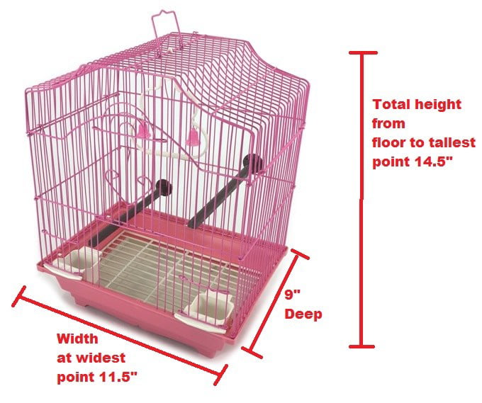 EDMBG Blue 14-inch Medium Parakeet Wire Bird Cage for 1 or 2 Birds perfect Bird Travel Cage and Hanging Bird House