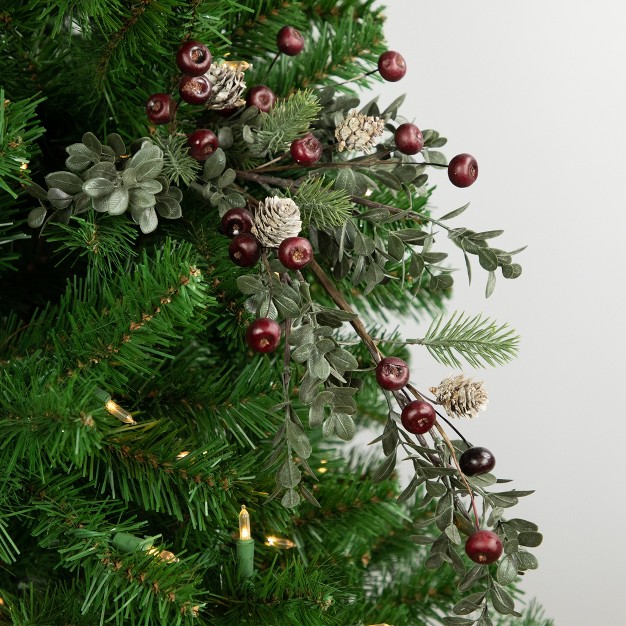 Mixed Foliage With Berries And Pinecones Artificial Christmas Spray