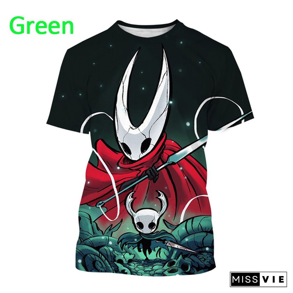 New Hollow Knight Cool Printed Short-sleeved T Shirt Men's Fashion Game T Shirt Casual Harajuku Streetwear Top