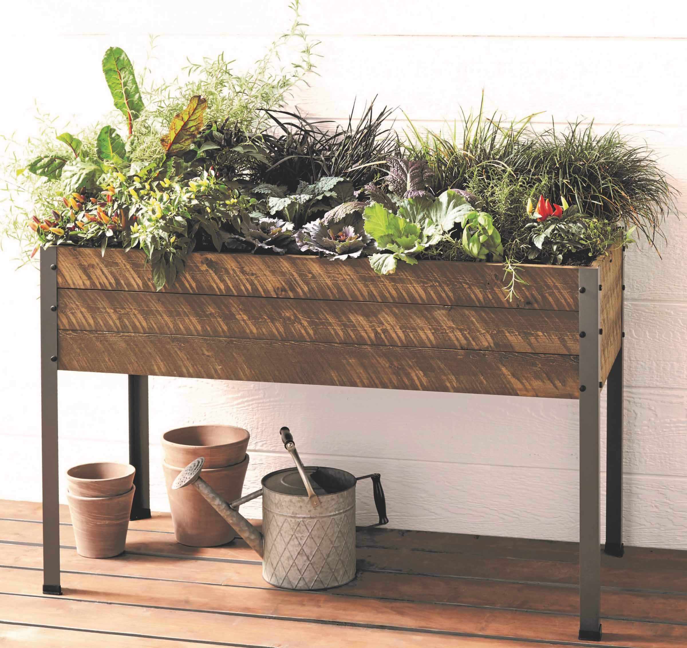 CedarCraft Elevated Spruce Planter 47 x 21 x 30"H - Rustic Brown