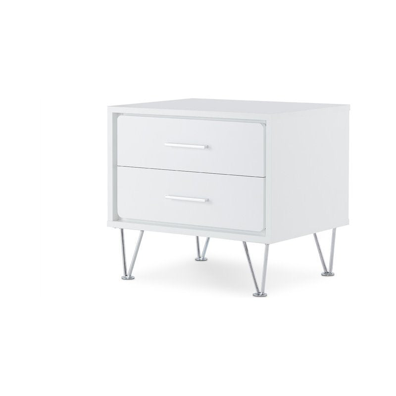 Bowery Hill 2 Drawer Nightstand in White