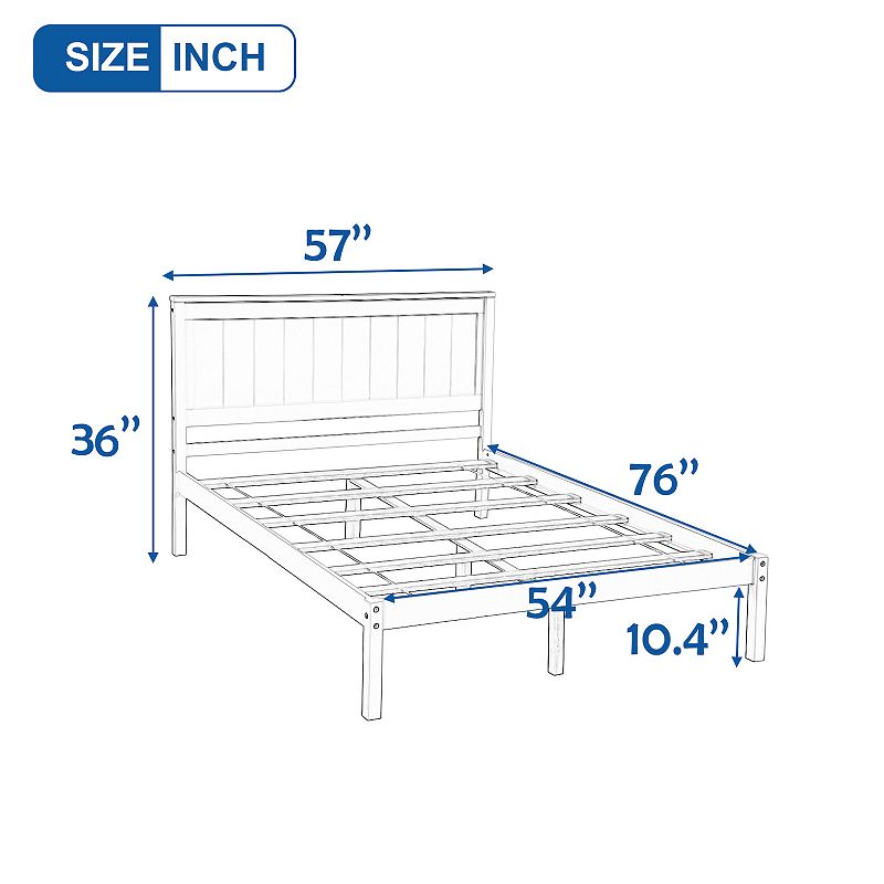 Merax Full Size Platform Bed Frame with Headboard