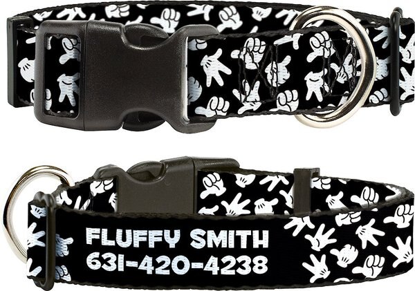 Buckle-Down Disney Mickey Mouse Hand Gestures Personalized Dog Collar