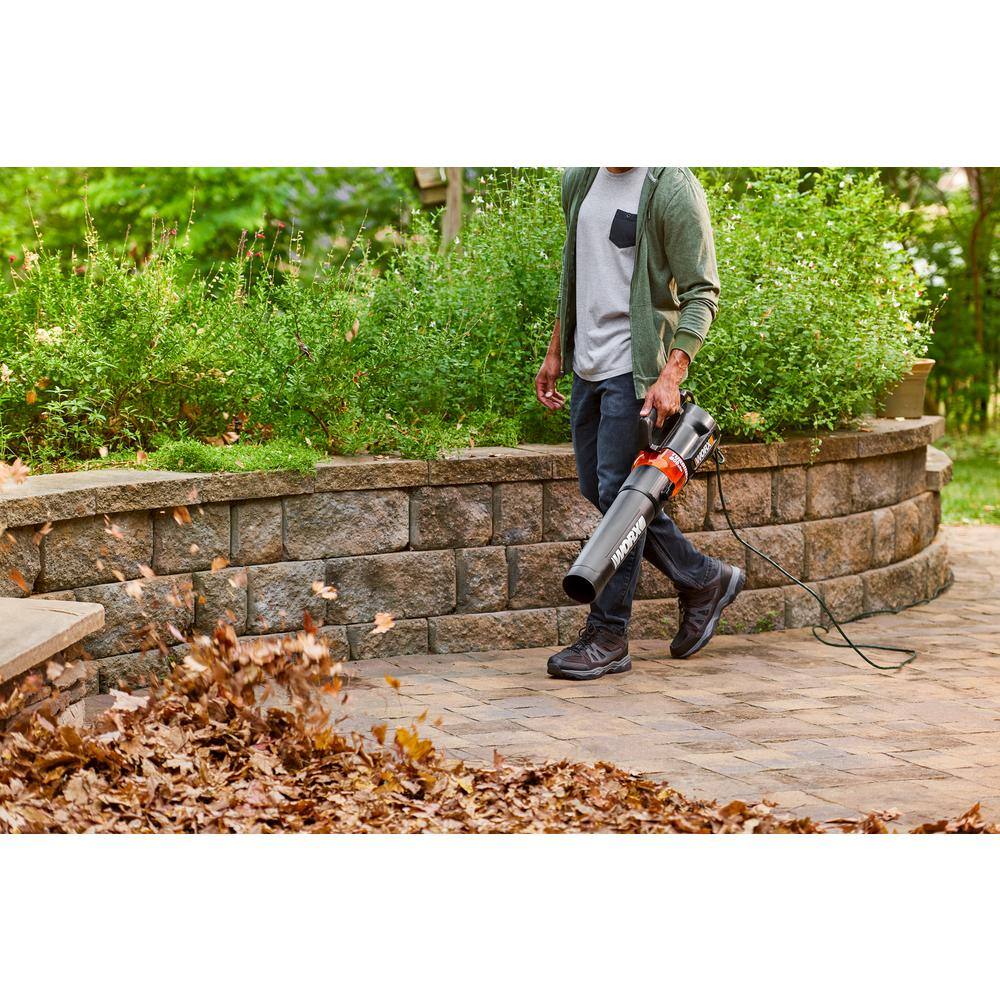 Worx 135 MPH 800 CFM 12 Amp Electric Leaf Blower Most Powerful WG521