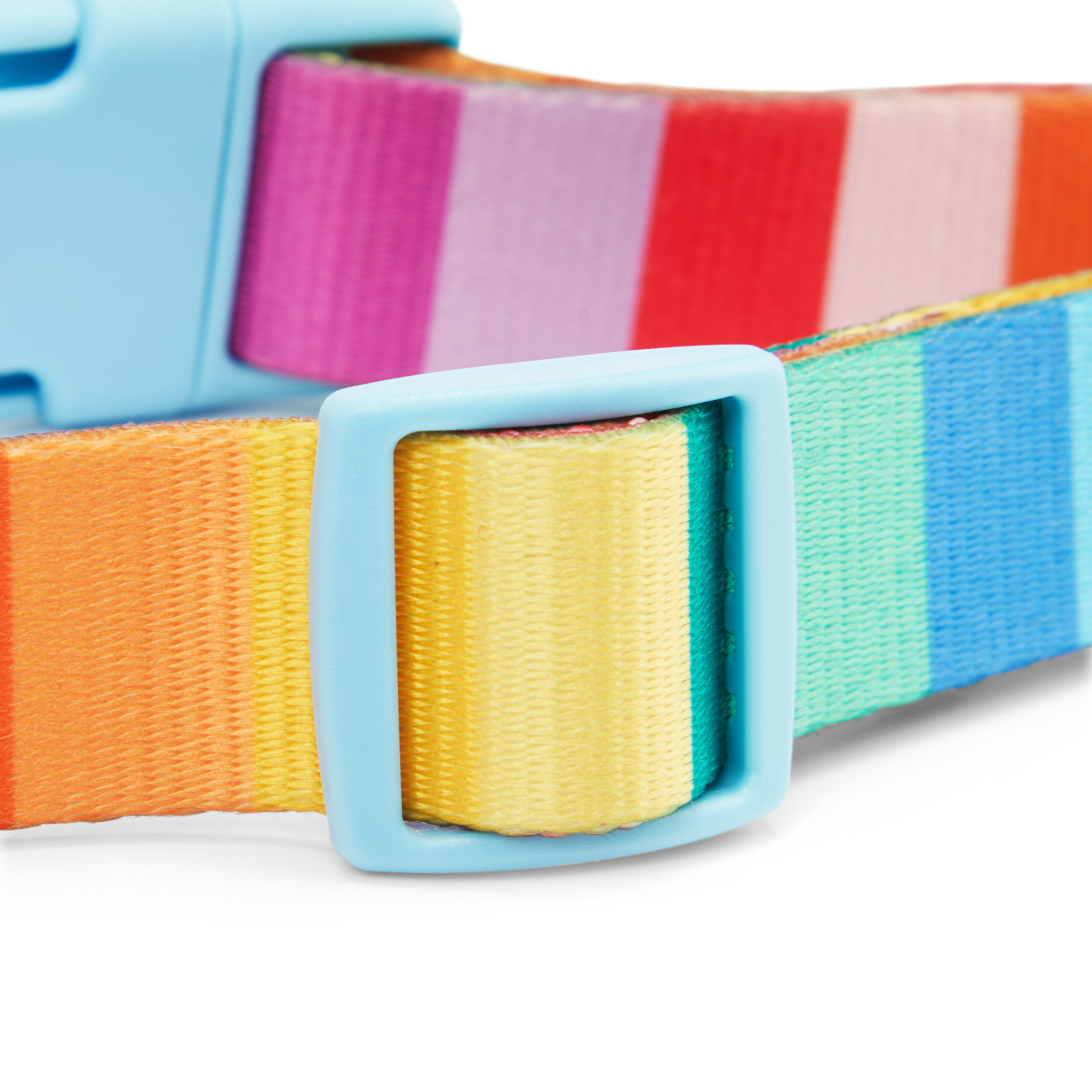 YOULY Rainbow Stripe Dog Collar， X-Small/Small