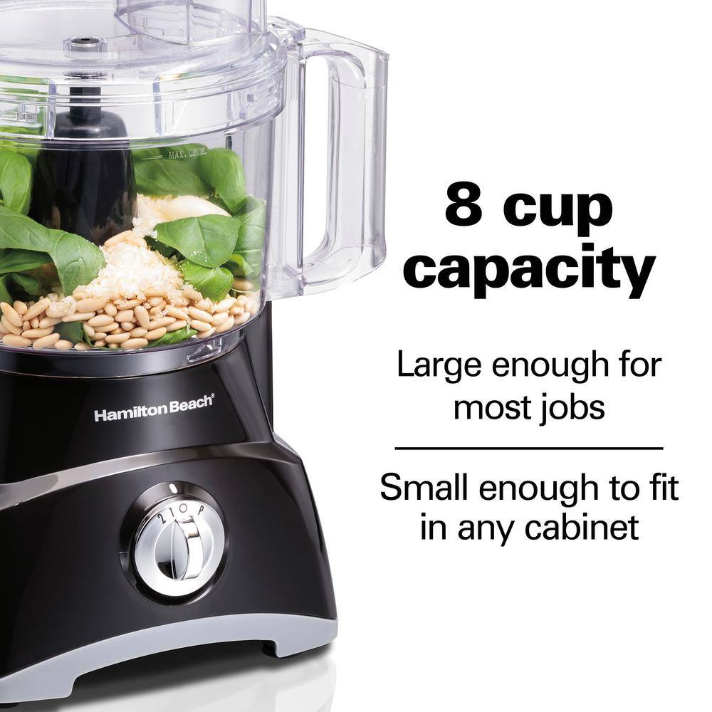 Hamilton Beach 8-Cup 2-Speed Black Food Processor and Vegetable Chopper 70740