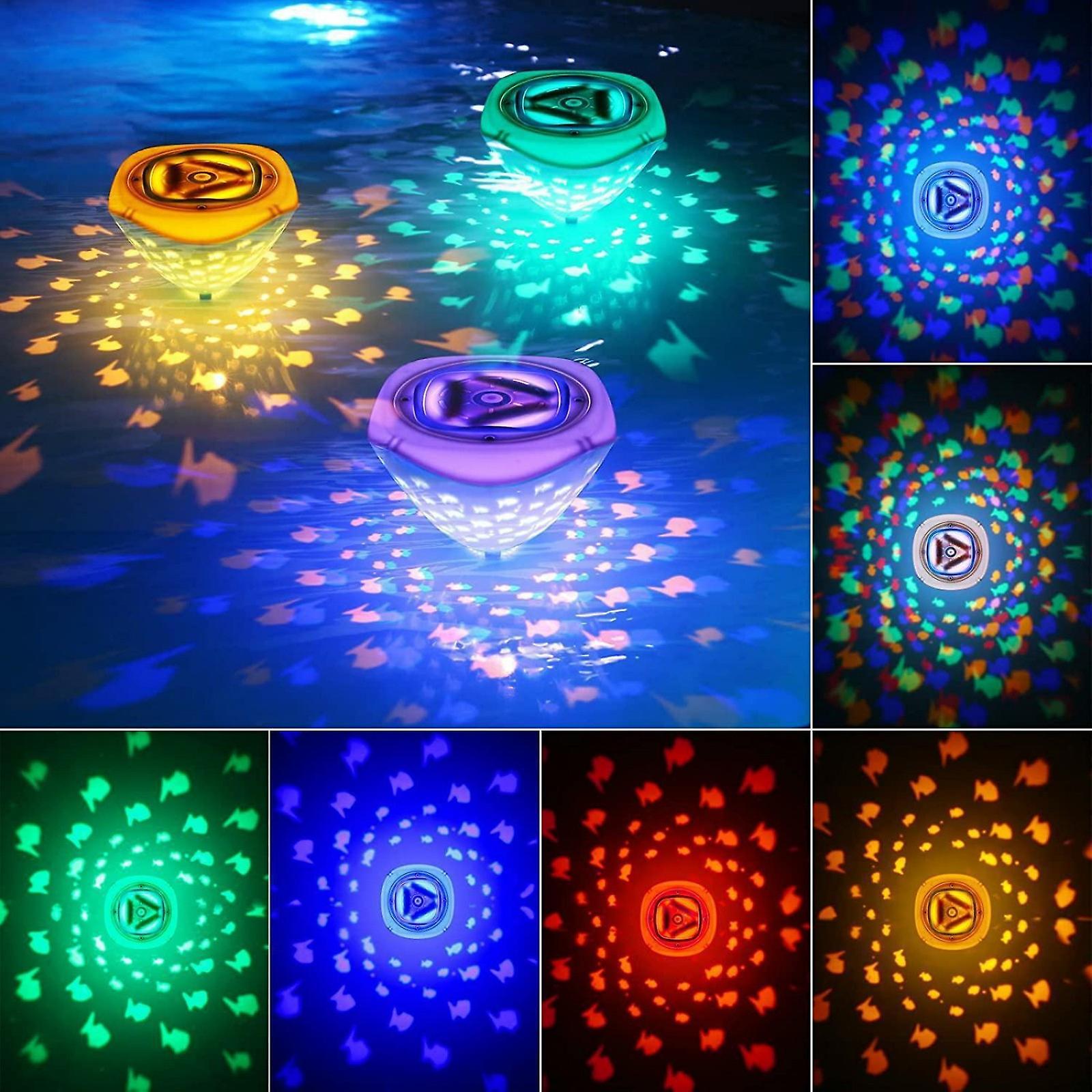 Lamp New Creative Rgb Seven-color Led Swimming Pool Lamp Bath Lamp Spa Lamp Small Fish Projection Atmosphere Lamp Children's Toy Lampdesk Lamp