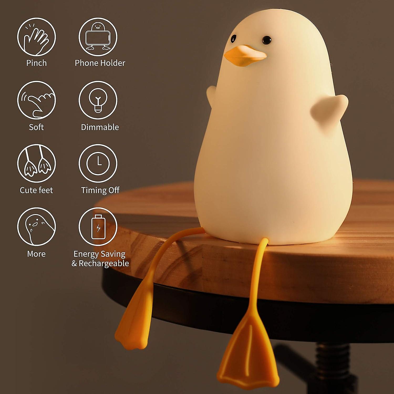 Cute Seagull Night Light， Baby Gift， Nursery Night Light， Kawaii Room Decor， Silicone Night Light For Kids And Toddlers.