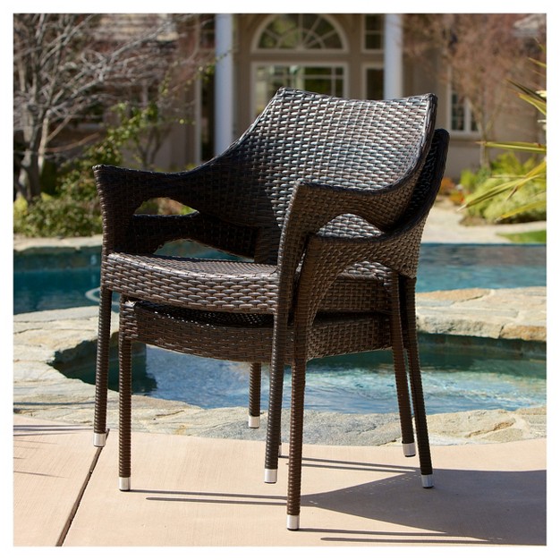 Mirage 3pc Wicker Stacking Chair Chat Set Christopher Knight Home