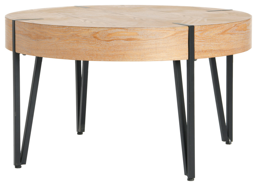 Wood Round Coffee Table   Industrial   Coffee Tables   by Creative Co op  Houzz