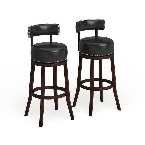 Copper Grove Rogers Faux Leather Swivel Barstool (Set of 2)