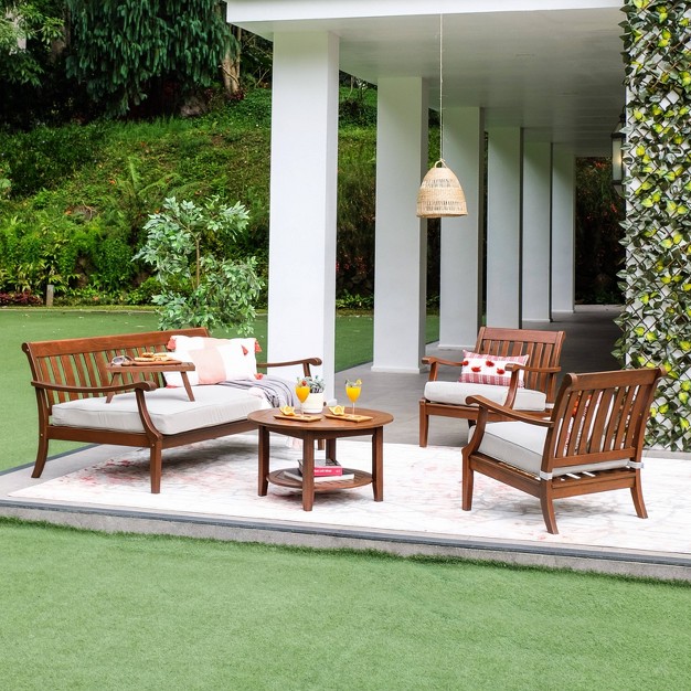 Sopra 3pc Wood Patio Chat Set Cambridge Casual