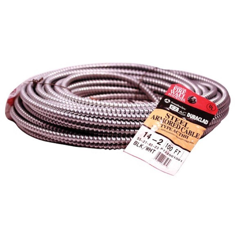 Southwire 142 x 100 ft. Solid CU BXAC (Duraclad) Armored Steel Cable 55278323