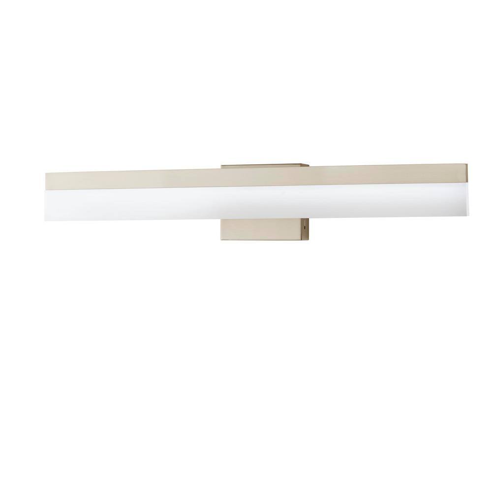 Hampton Bay Eldridge 24 in. 1-Light Brushed Nickel LED Bathroom Vanity Light Bar 21191