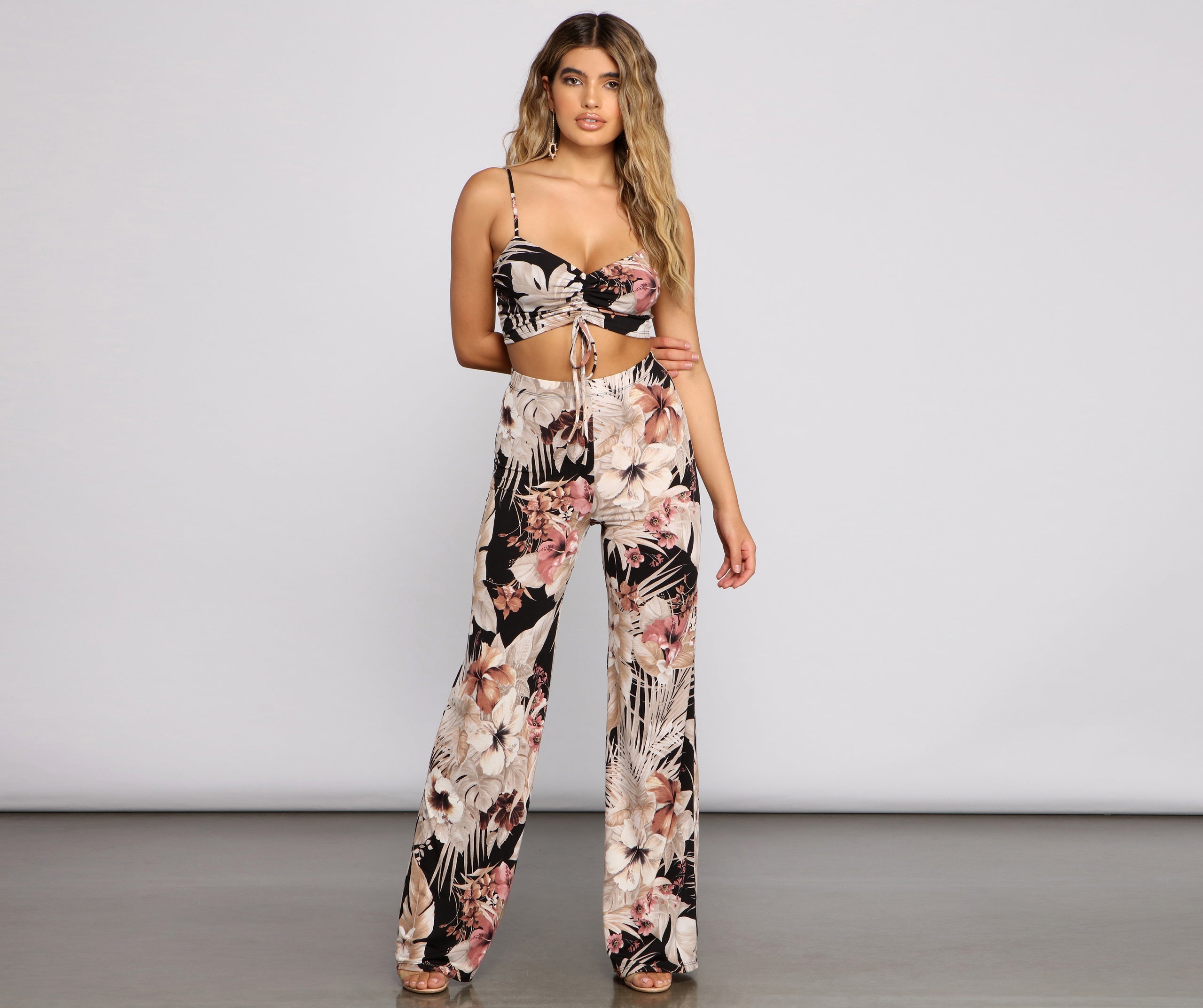 Island Vacay Tropical Wide Leg Pants