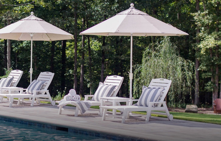 Polywood Nautical Pool Chaise with Arms & Wheels