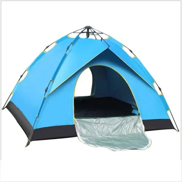 Outdoor four corner camping tent thickened rain proof camping outdoor portable automatic bounce