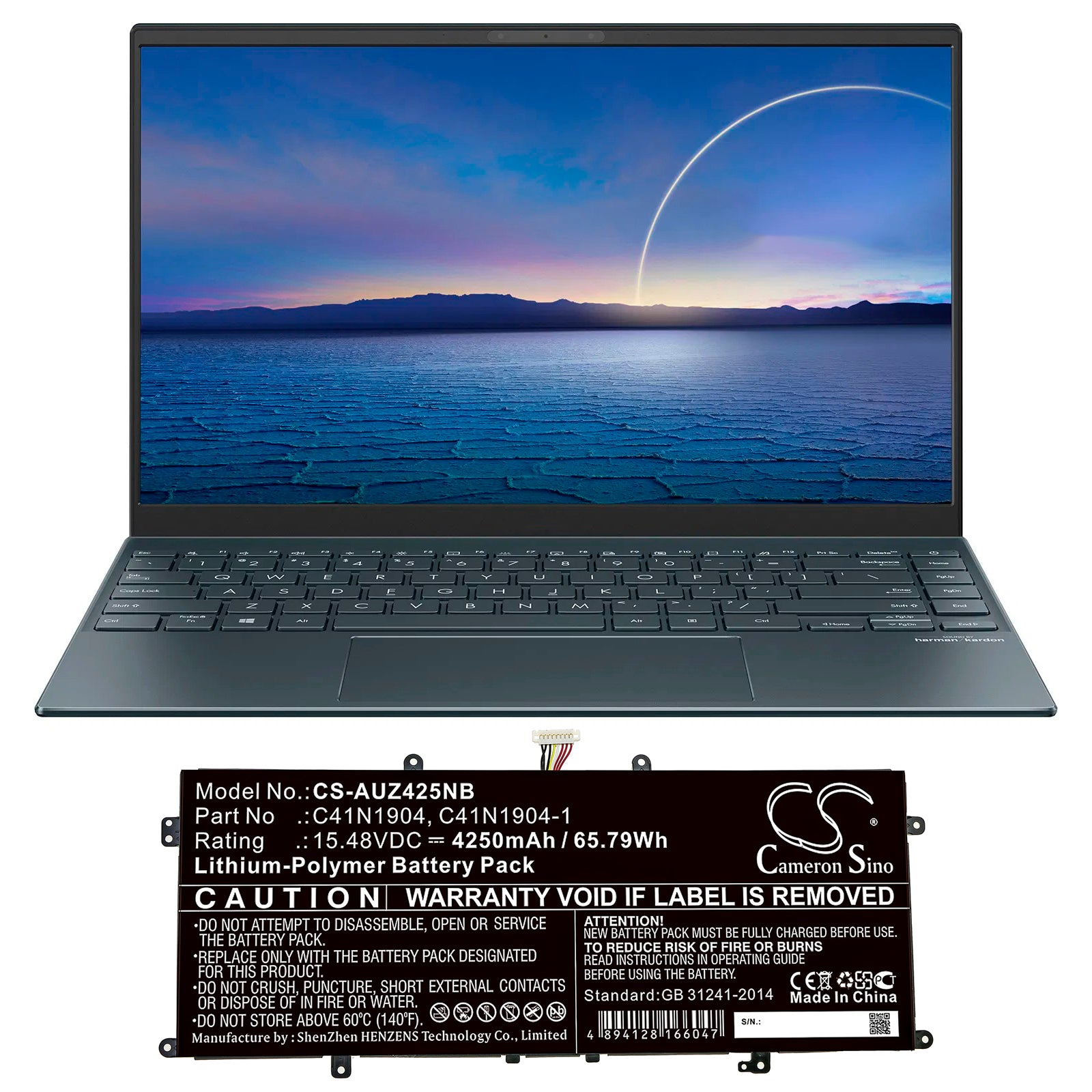 Asus Deluxe 14S UX425IA X435EA ZenBock 13 UX325JA Replacement Battery BatteryClerkcom Laptop and Notebook