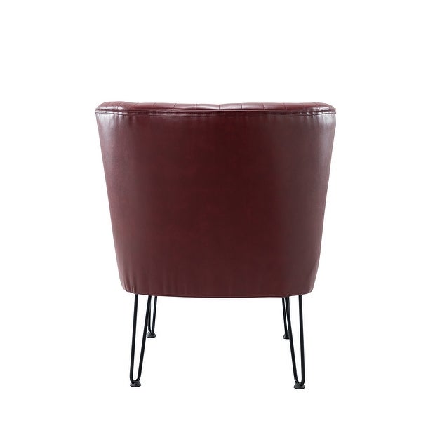 Donia Modern Faux Leather Side Chair with Metal Legs Set of 2 by HULALA HOME