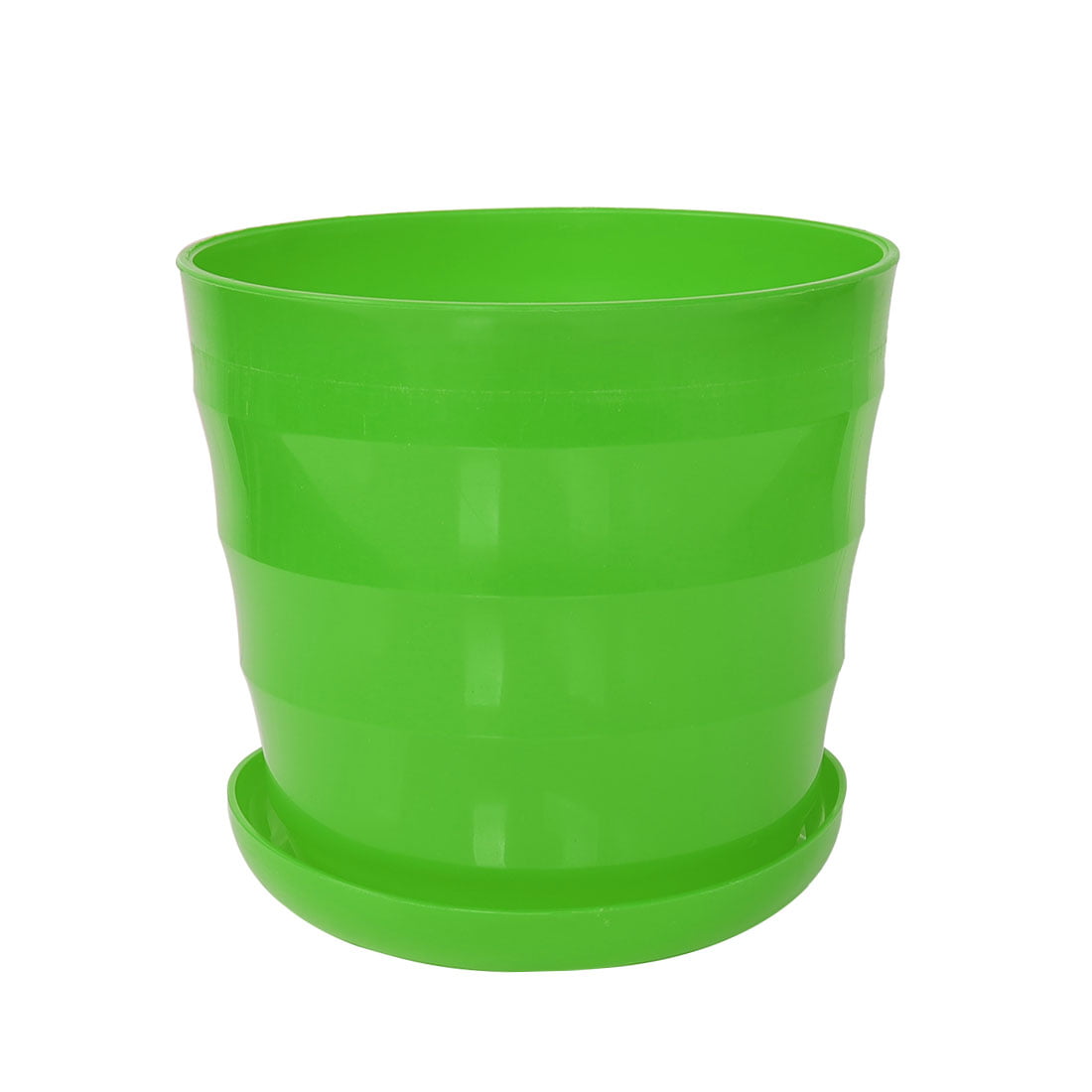 Unique Bargains Home Garden Office Plastic Round Plant Planter Container Flower Pot Green