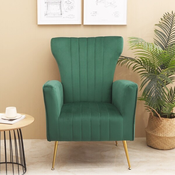 Wingback Velvet Accent Chair Arm Chair