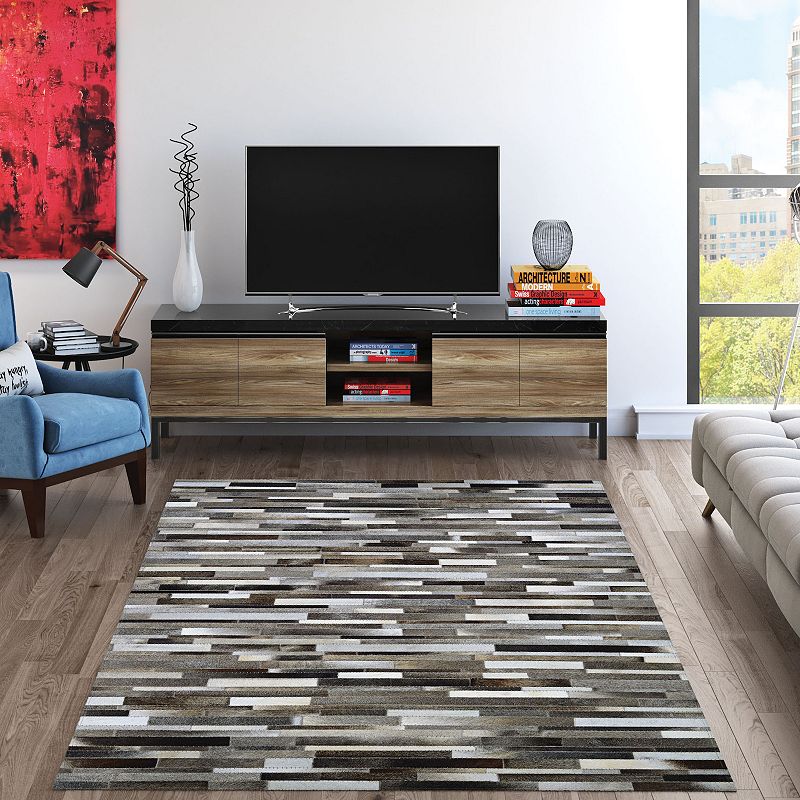 Couristan Chalet Tether Cowhide Leather Area Rug