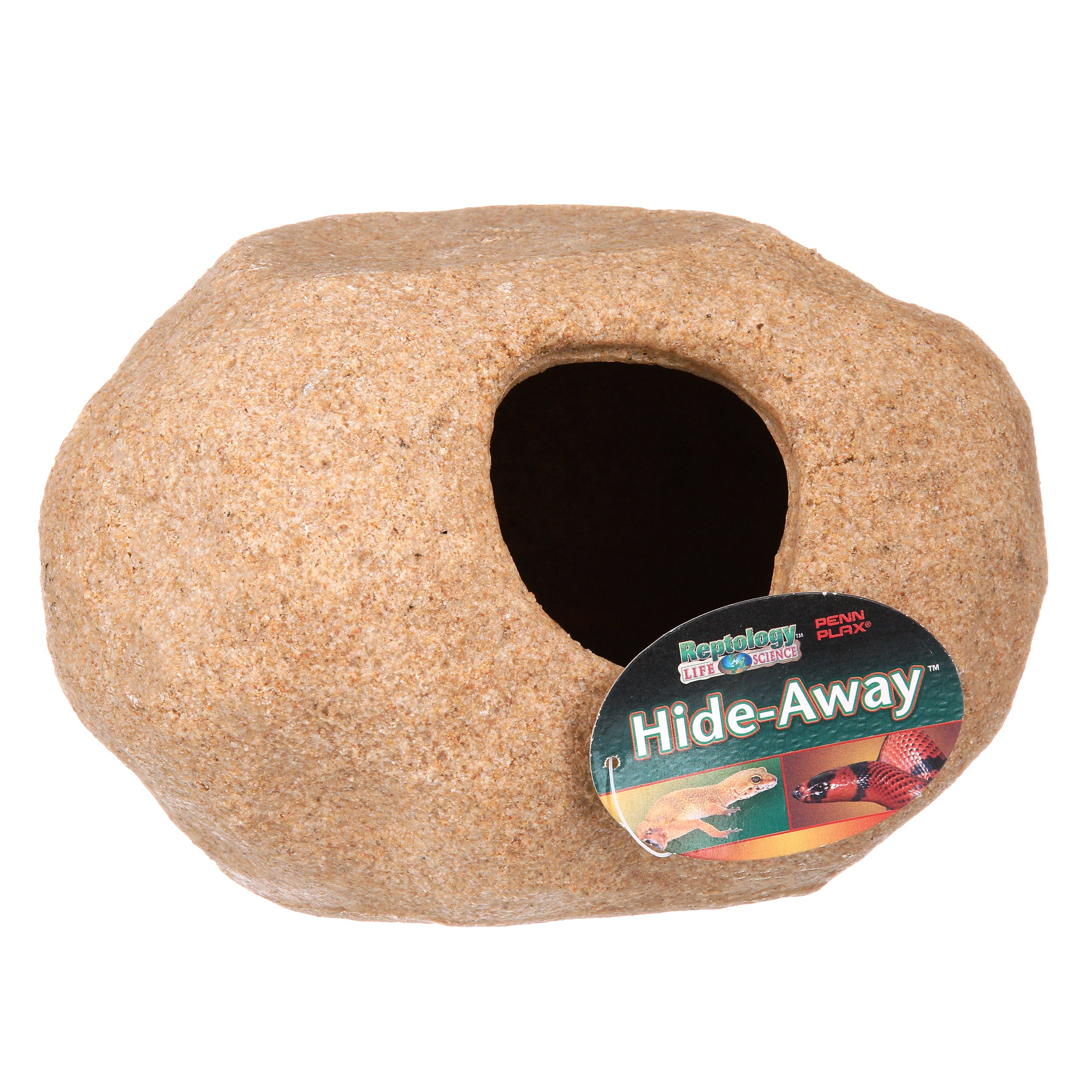 Penn-Plax Reptology Granite Stone Hide-Away for Reptiles – Extra Large